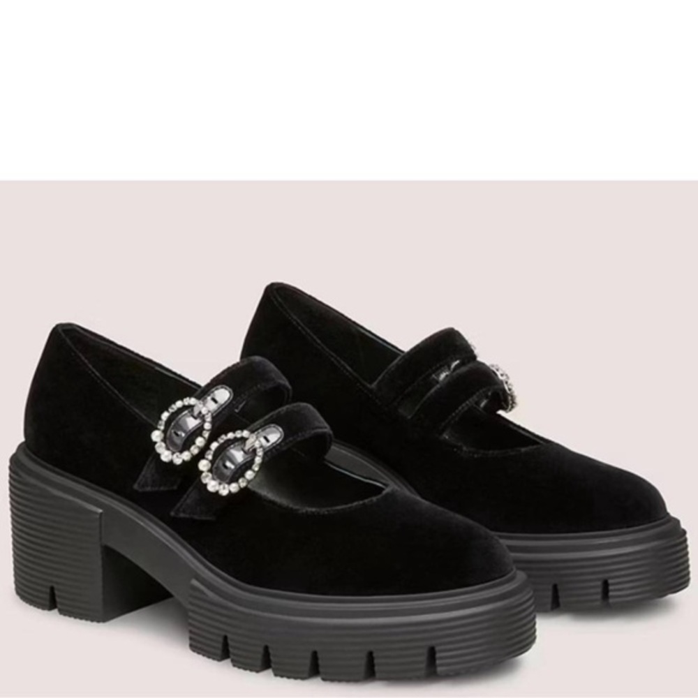 STUART WEITZMAN soho leighton platform mary jane in black 10.5 - Picture 2 of 16